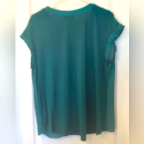 Helina Mixed Material Blouse dark green - Picture 2 of 2